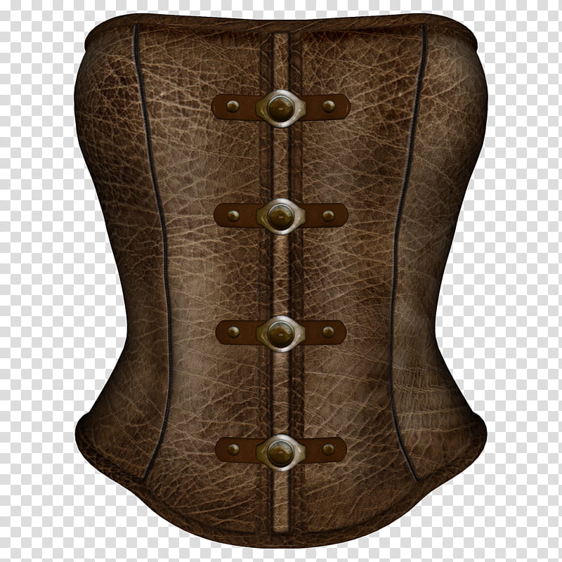 Steampunk Corset , brown leather waist trainer transparent background PNG  clipart