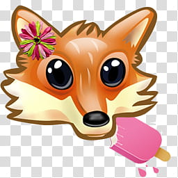 Illustration Of Fox Eating Popsicle Transparent Background Png Clipart Hiclipart