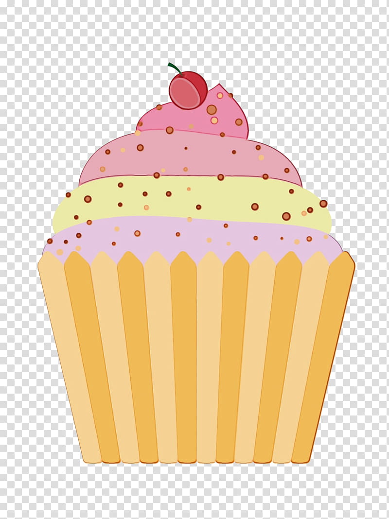 baking cup pink cupcake cake decorating supply cake, Watercolor, Paint, Wet Ink, Buttercream, Food, Muffin, Cookware And Bakeware transparent background PNG clipart