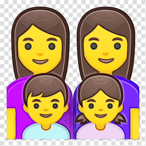 Happy Family, Emoji, Emoticon, Girl, Woman, Smiley, Noto Fonts, Face transparent background PNG clipart