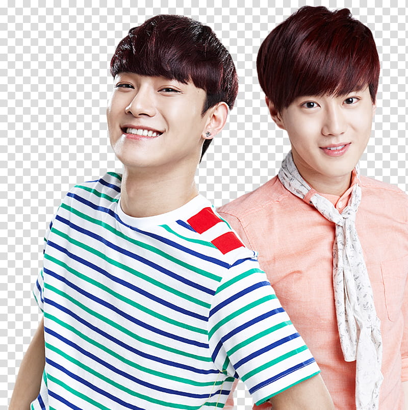 EXO LOTTE , men's blue, white, and green striped crew-neck shirt transparent background PNG clipart