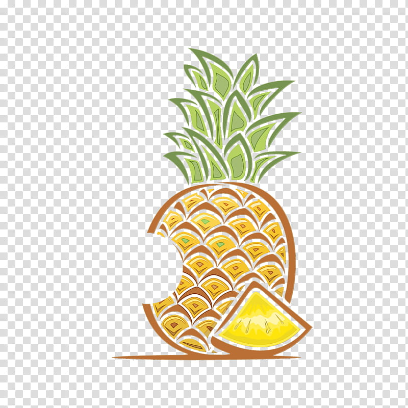 Leaf Watercolor Paint Wet Ink Pineapple Tree Ananas Fruit Plant Transparent Background