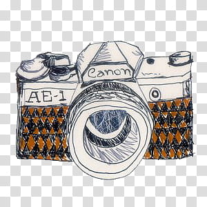 gray and brown camera sketch transparent background PNG clipart