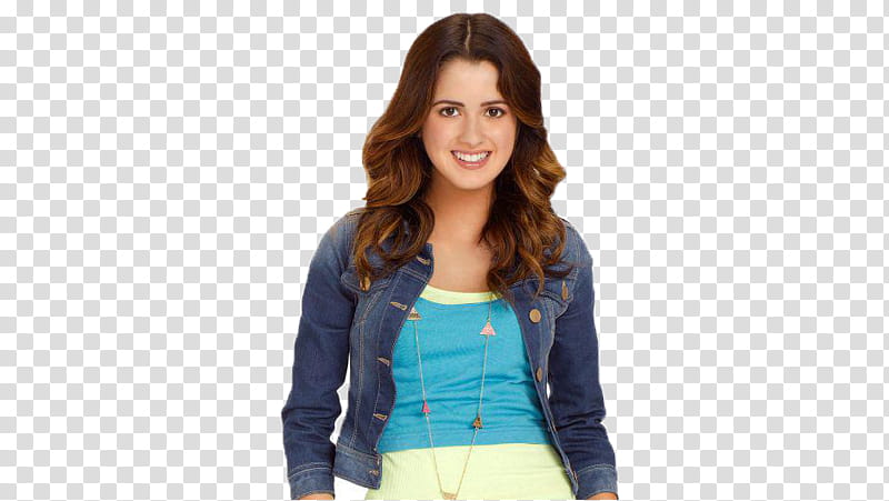 Austin Y Ally, woman in denim jacket and blue top transparent background PNG clipart