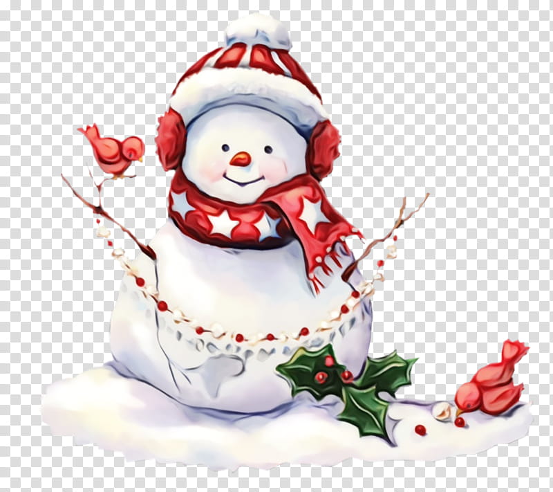 Snowman, Christmas Snowman, Winter
, Watercolor, Paint, Wet Ink, Holly, Figurine transparent background PNG clipart