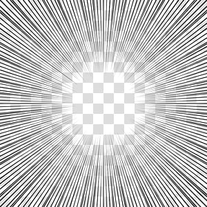 screentones action lines, black lines with sun rays illustration transparent background PNG clipart thumbnail