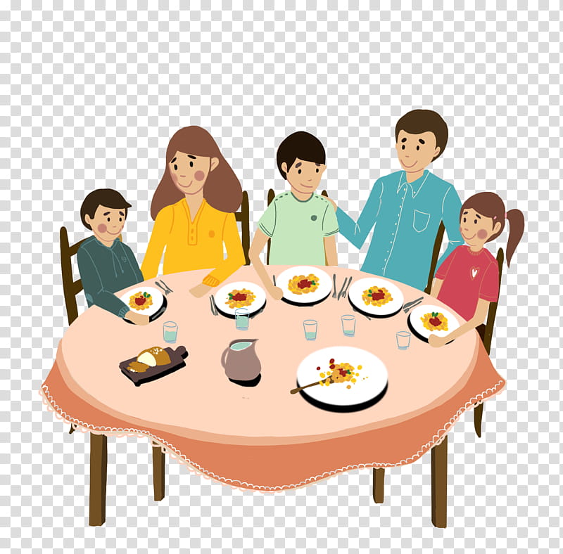 Drawing Of Family, Dinner, Table, Host Family, Supper, Meal, Cartoon,  Culture transparent background PNG clipart | HiClipart