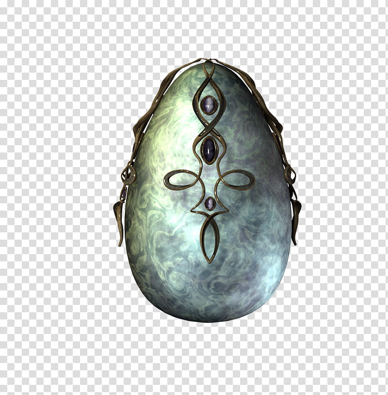 E S Dragon Eggs II, oval silver-colored stone transparent background PNG clipart