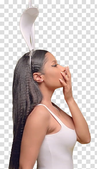 Nicki Minaj Pills N Potions , Nicki Minaj wearing rabbit headband transparent background PNG clipart