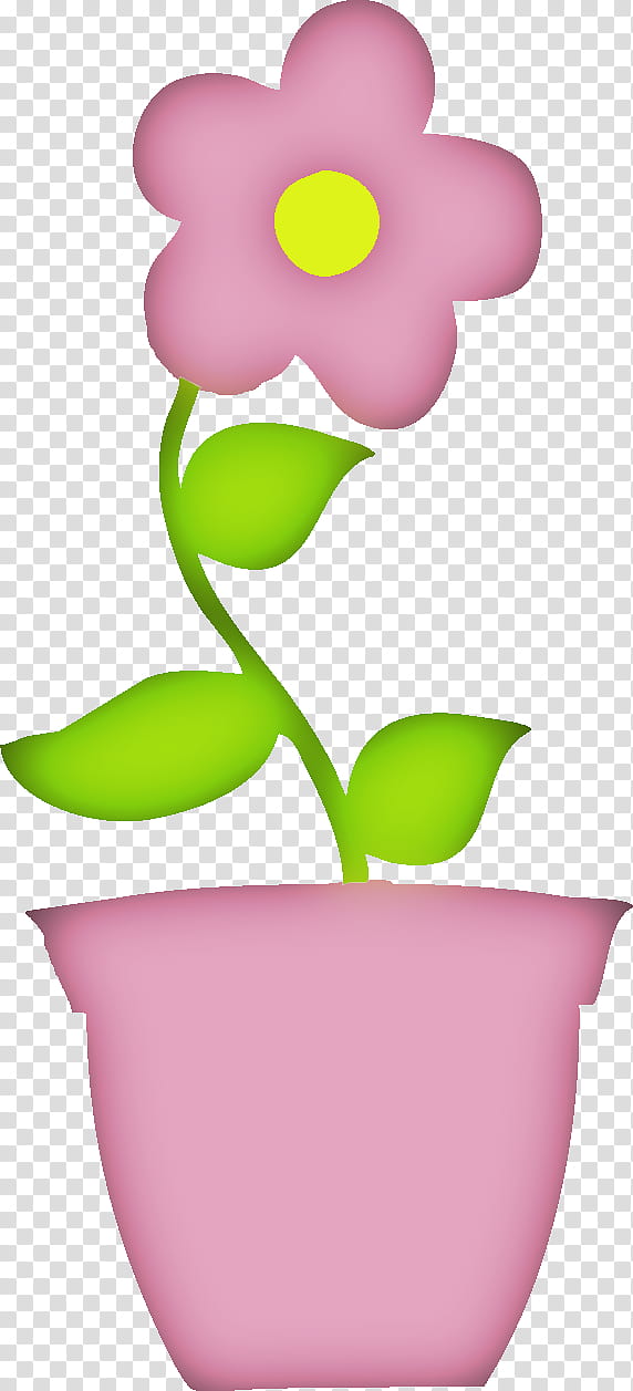 Flowers, pink and green flower in vase transparent background PNG clipart