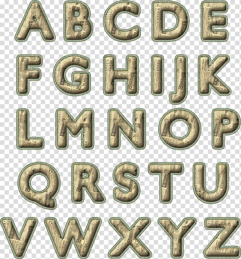 Alpha Vintage News, alphabet text overlay transparent background PNG clipart