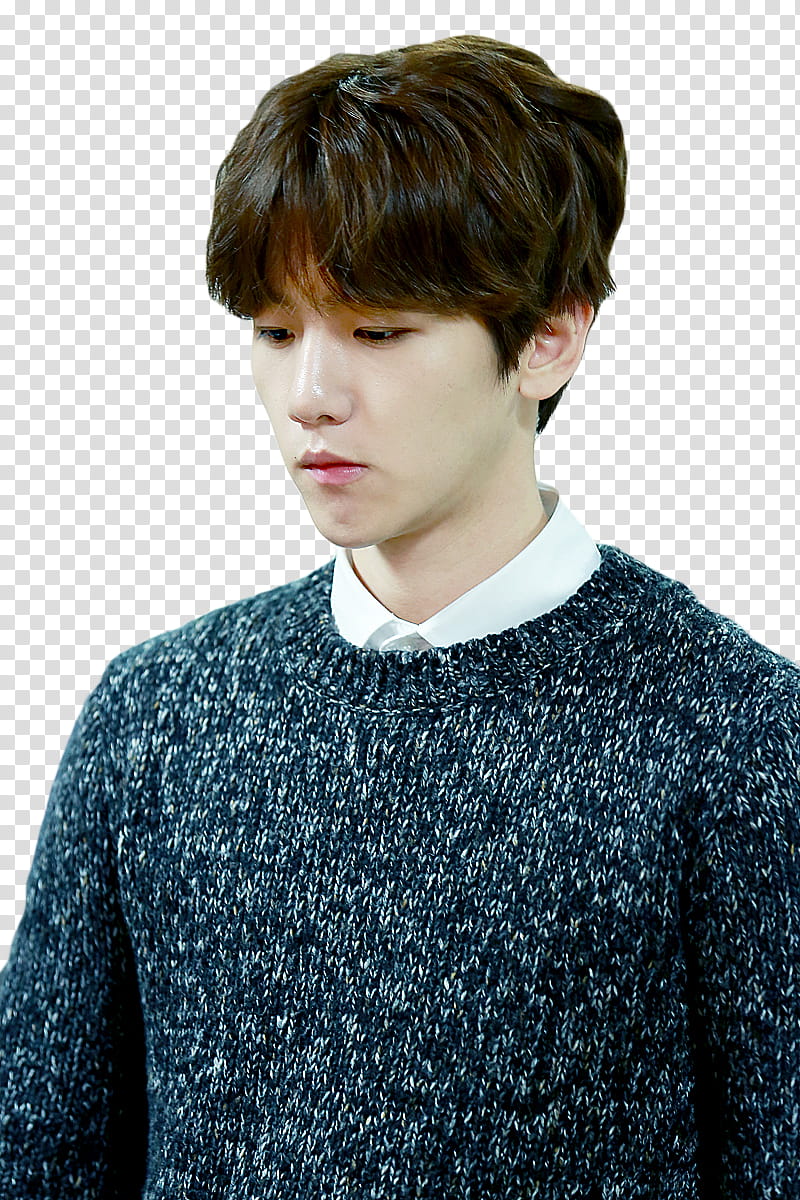 BAEKHYUN EXO, man wearing sweater transparent background PNG clipart