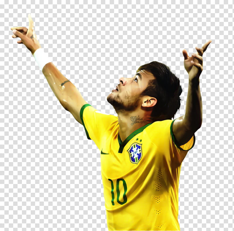 High Five, Neymar, Footballer, Brazil, Sports, Yellow, Football Player, Gesture transparent background PNG clipart