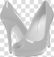 Girly Cute Stuff, pair of gray stilettos transparent background PNG clipart