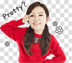 Red Velvet seulgi kakao talk emoji, women's red sweater transparent background PNG clipart