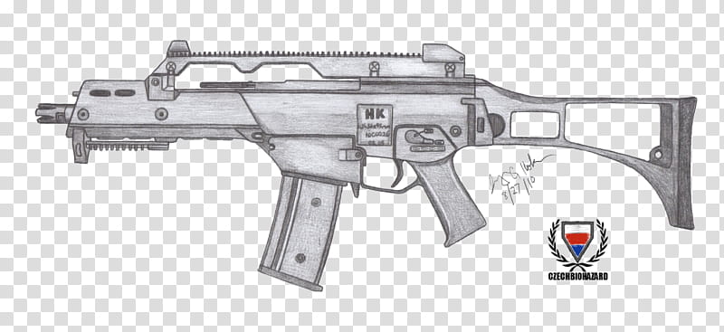 HK GC, grey assault rifle transparent background PNG clipart