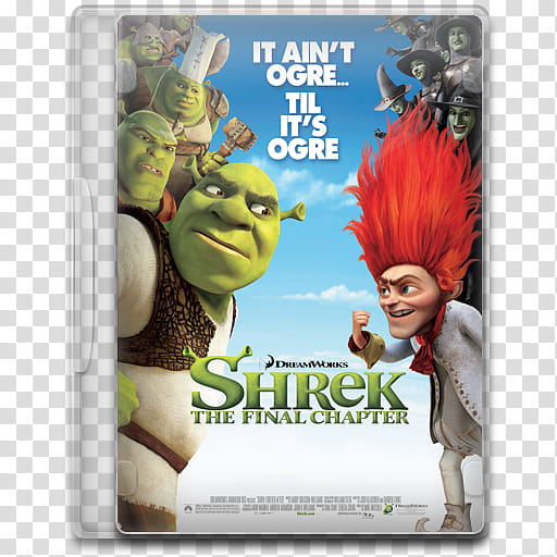 Movie Icon , Shrek Forever After, Shrek The final chapter case transparent background PNG clipart