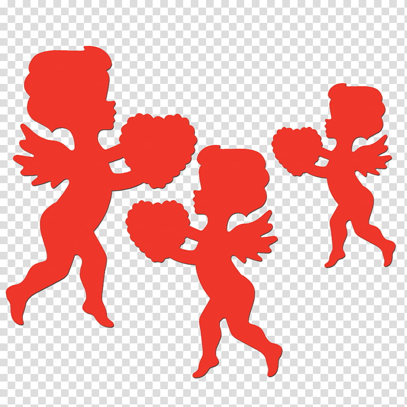 three red angels decors transparent background PNG clipart