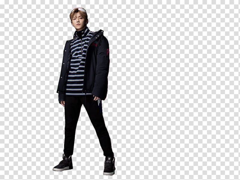 Luhan, men's black coat transparent background PNG clipart