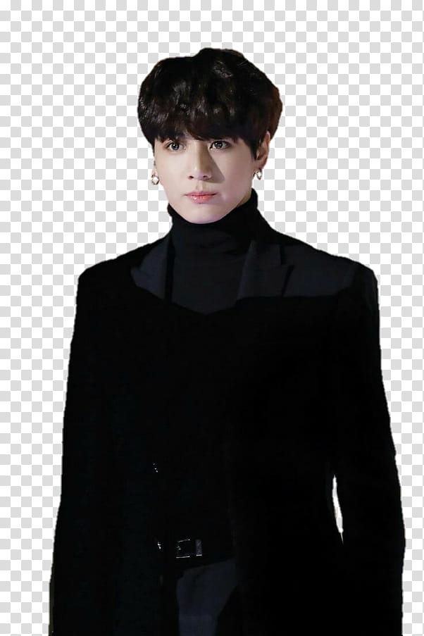 Jeon Jungkook, man wearing black turtleneck top transparent background PNG clipart
