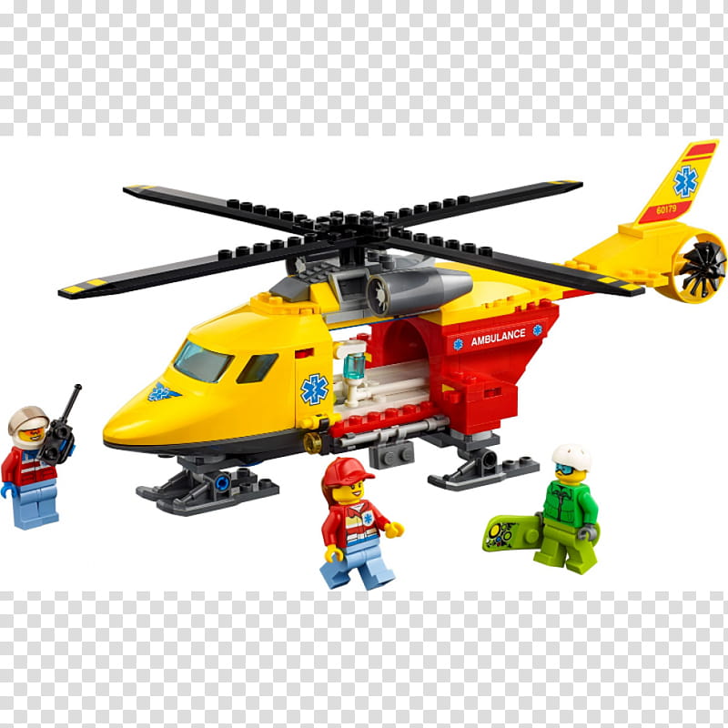 Ambulance, Lego 60179 City Ambulance Helicopter, Toy, Hamleys, Lego City Advent Calendar 60201, Toy Block, Lego Minifigure, Construction Set transparent background PNG clipart