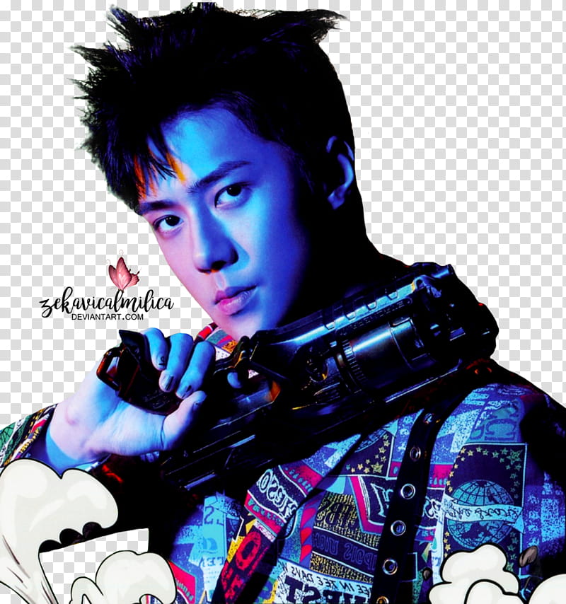 EXO Sehun The Power Of Music, EXO member holding gun transparent background PNG clipart