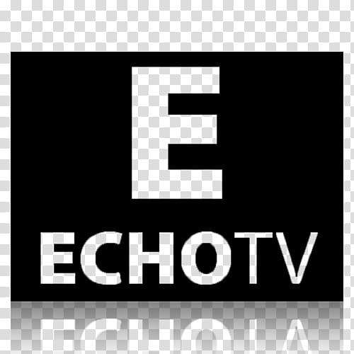 TV Channel icons , echo_tv_black_mirror, black background with echoTV text overlay transparent background PNG clipart