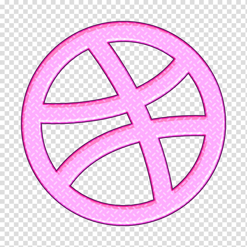 Dribbble icon Logo icon Social Media Logos icon, Pink, Symbol, Magenta, Circle, Peace Symbols transparent background PNG clipart
