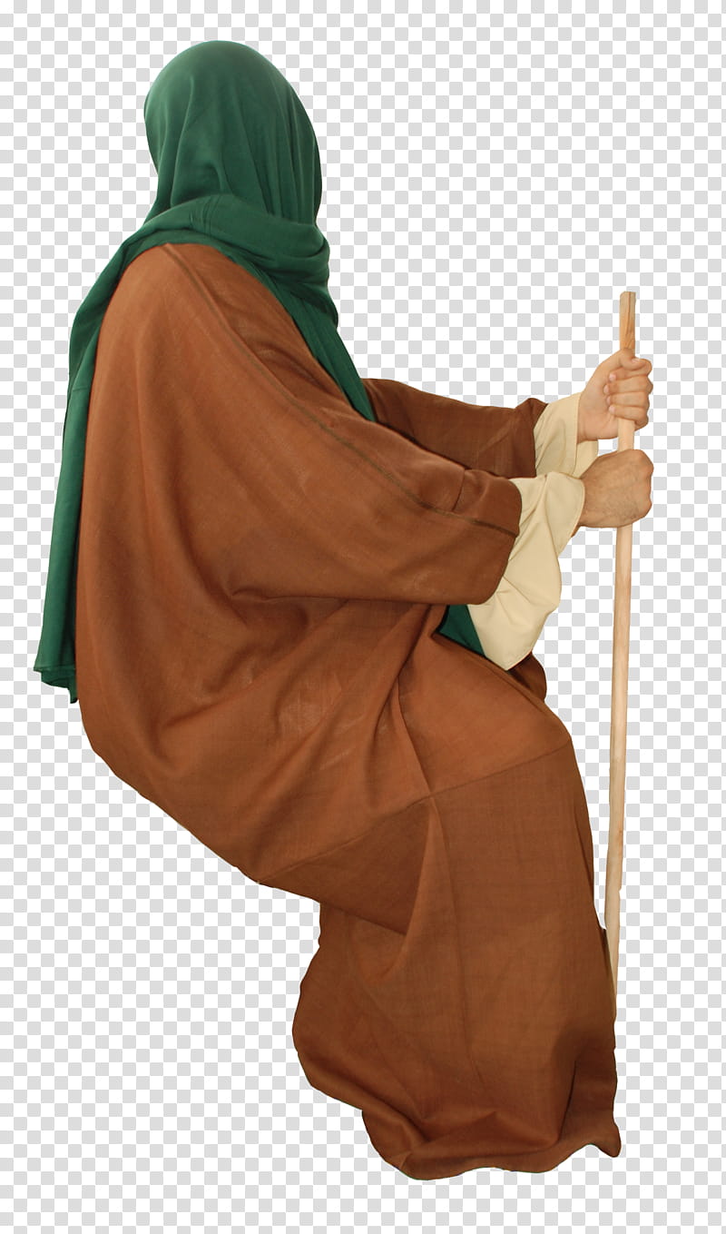 Arab old style clothes , man wearing brown thobe transparent background PNG clipart