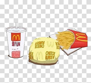 Art , McDonald's cup, burger, and French fries transparent background PNG clipart