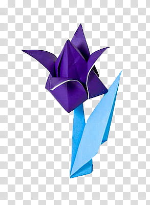 Origami, purple and blue origami flower transparent background PNG clipart