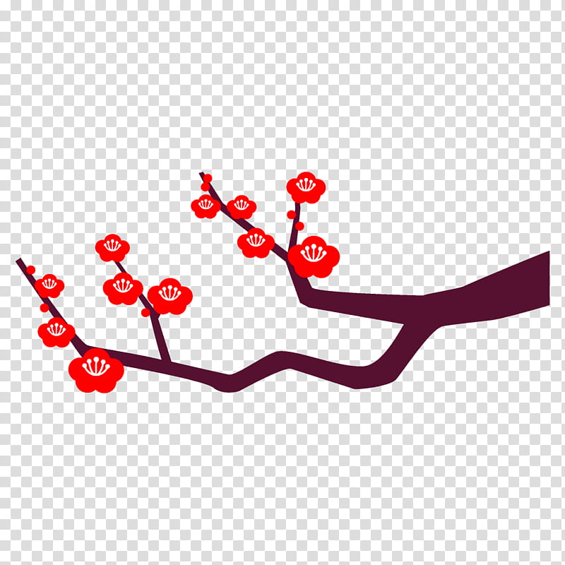 plum branch plum winter flower, Red, Line, Plant, Cherry Blossom transparent background PNG clipart