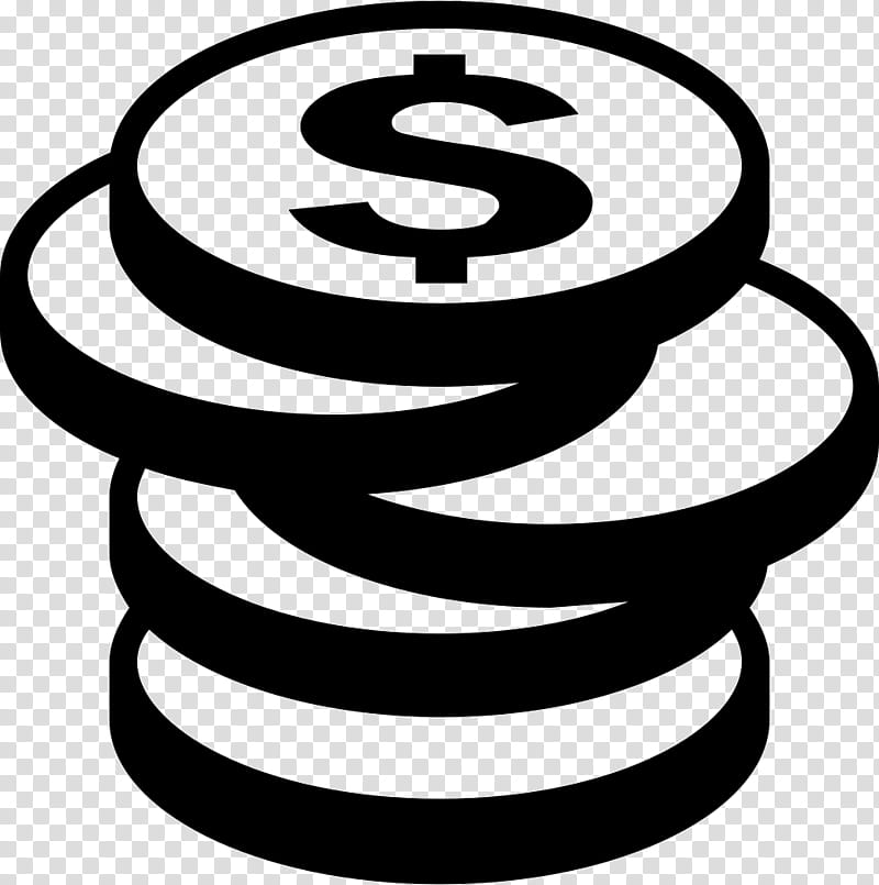 Cartoon Money, Coin, Dollar Coin, Currency Symbol, Cent, Black And White
, Line, Circle transparent background PNG clipart
