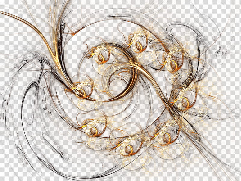 Fractal , gold and black transparent background PNG clipart