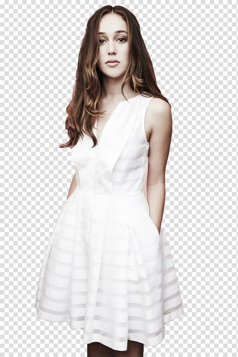 Alycia Debnam Carey, woman wearing white mini dress transparent background PNG clipart