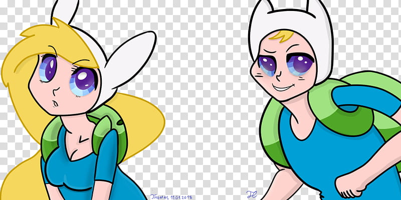 Adventure Time Anime Style-Finn And Fionna transparent background PNG clipart