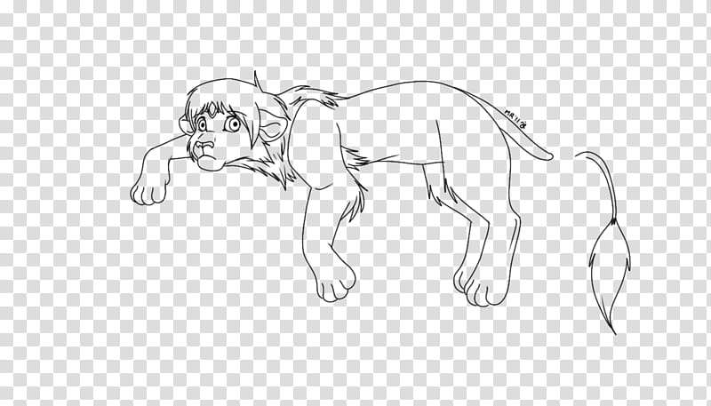 Lazy Lion Chip Lineart transparent background PNG clipart