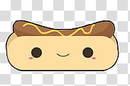 Comida Kawaii en zip, hotdog sandwich illustration transparent background PNG clipart