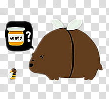 Cute , brown bee and honey transparent background PNG clipart