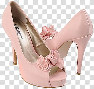 S SET Shoes, pair of pink YSL peep-toe stilettos transparent background PNG clipart