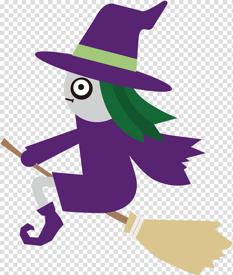 witch halloween witch halloween, Halloween , Cartoon, Broom, Purple, Violet, Witch Hat, Costume Hat transparent background PNG clipart