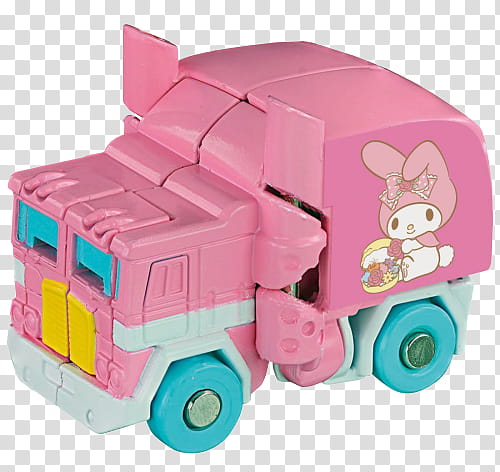 Watch, pink and teal My Melody car toy transparent background PNG clipart