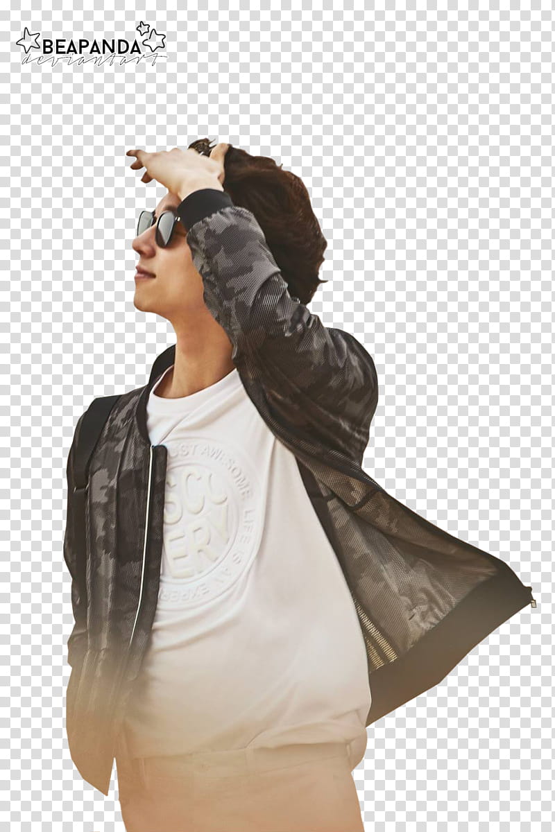 Gong Yoo, standing man wearing black zip-up jacket and white crew-neck shirt transparent background PNG clipart