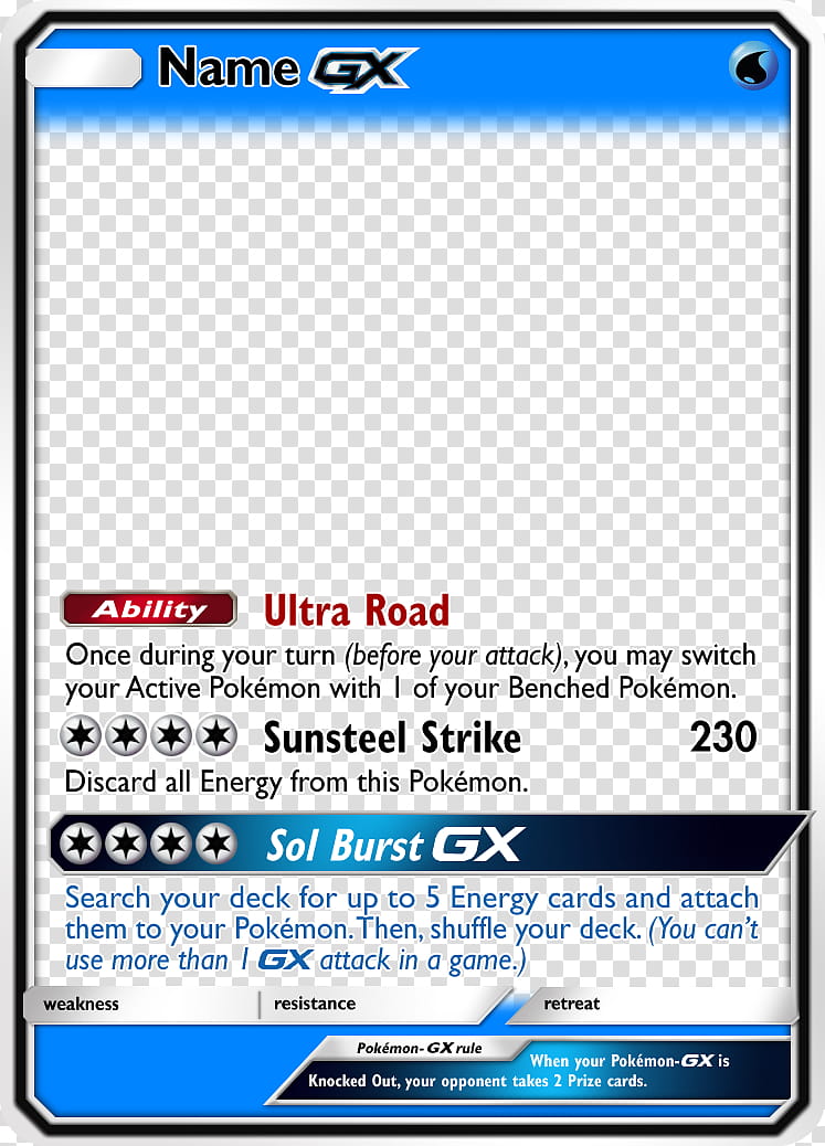 SunMoon GX Template WIP v, Name GX trading card illustration transparent background PNG clipart