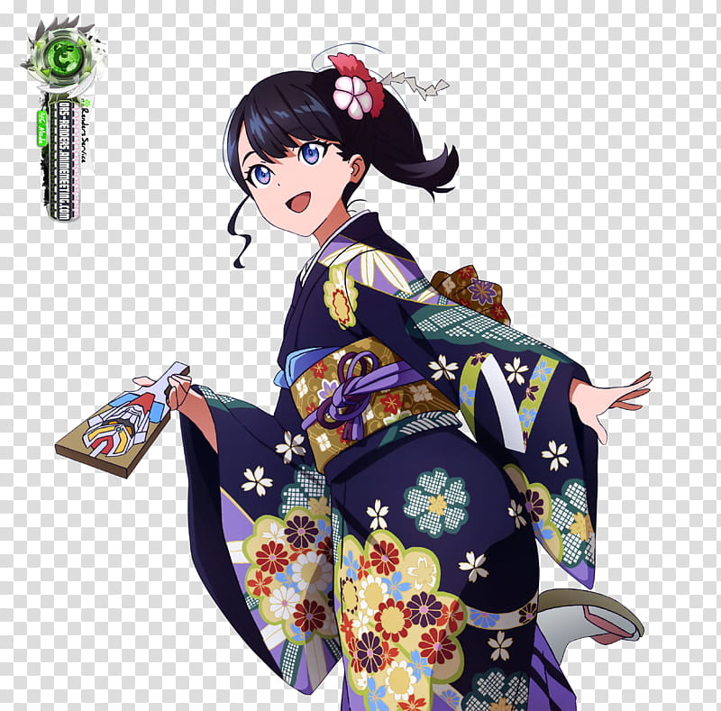 SSSS Gridman Takarada Rikka Kimono New Year, female anime character transparent background PNG clipart