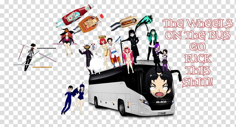 THE WHEELS ON THE BUS GO transparent background PNG clipart