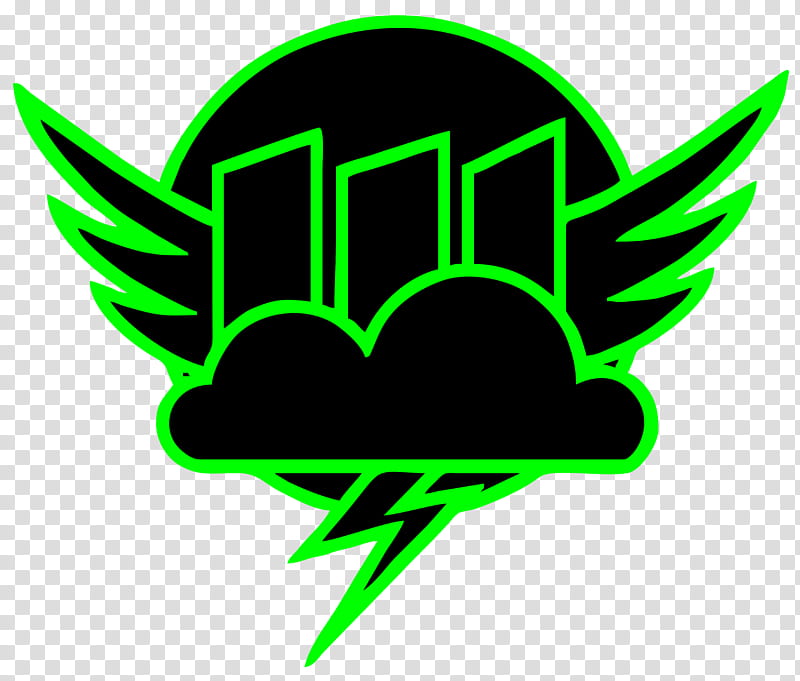 Rainbow Factory Symbol Awoken PMV style, black and green cloud and wings art transparent background PNG clipart