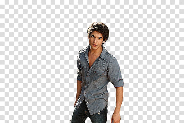 with Teen Wolf, man wearing gray button-up shirt transparent background PNG clipart