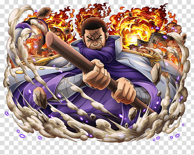 Issho aka Admiral Fujitora, man in gray and purple cape holding stick transparent background PNG clipart
