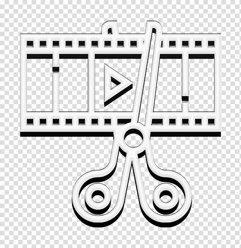 Film editing icon Video Production icon Film icon, Line, Coloring Book transparent background PNG clipart